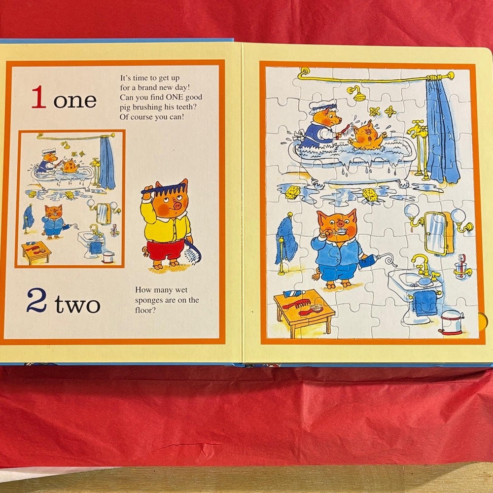 Richard Scarry’s Counting to Ten Jigsaw Puzzle Book 6 48-Piece Puzzles - Picture 4 of 14